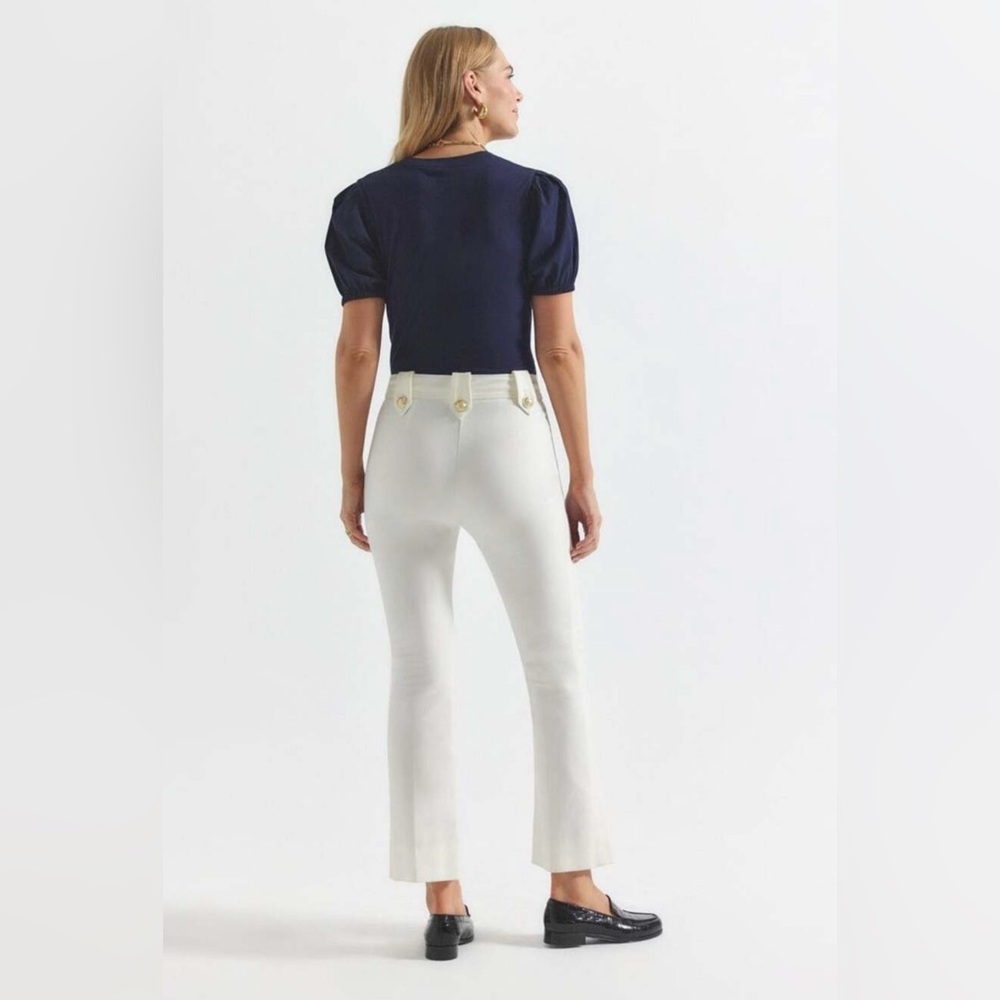 Derek Lam 10 Crosby Robertson Flare Hem Soft White Pants - 10 - Picture 4 of 8